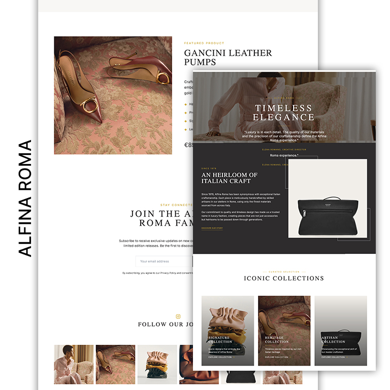Alfina Roma Website Interface